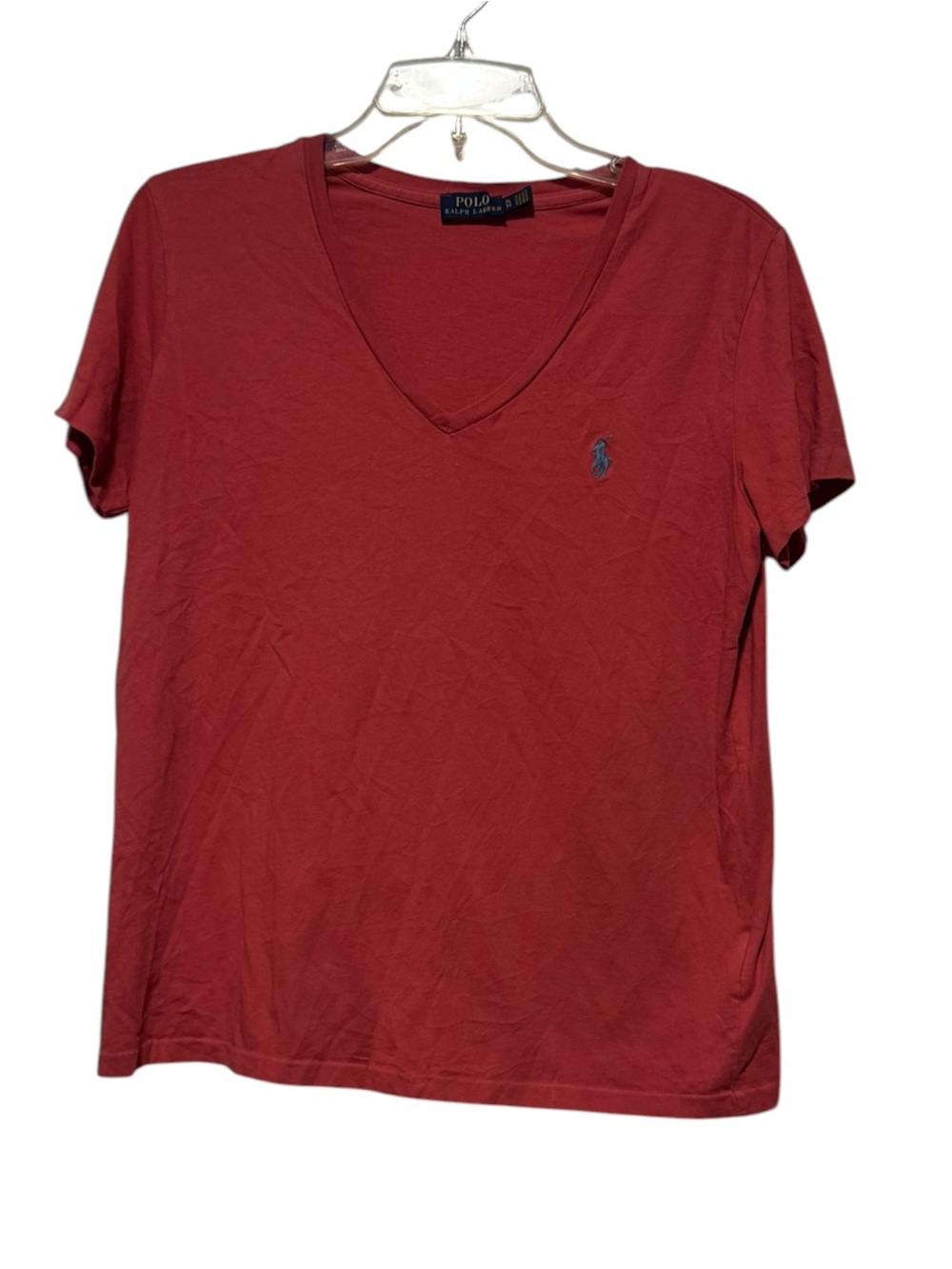 Polo by Ralph Lauren Women’s Red V-Neck Short Sleeve Tee Size XL